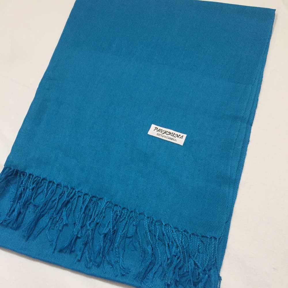 New Blue fringe scarf wrap
